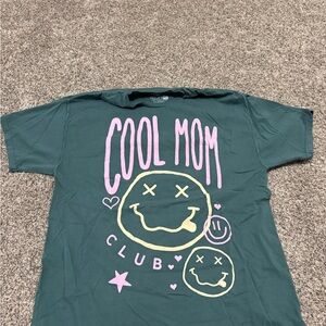 Karrie Locher x Slyfox Trendy Cool Mom Graphic Tee - Teal and Pink